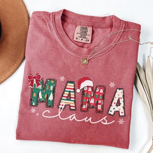 Christmas Coquette Mama Shirt Comfort Colors, Christmas Mom Gift, New Mom Christmas T-shirt, Family Christmas Crewneck, Holiday Mom