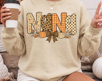 Sudadera de otoño para abuela, regalo para amantes de las calabazas, suéter de calabaza para abuela, regalo de otoño para abuela, sudadera de cuello redondo para abuela, regalo para abuela primeriza