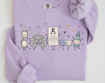 Comfort Colors Optometrist Sweatshirt, Optometry Gifts, Doodle Optometrist Sweater, Eye Doctor Gift, Optometry Crewneck