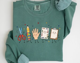 Comfort Colors Occupational Therapy Sweatshirt, Gift for OTA, Doodle Occupational Therapist Sweater, OT Crewneck