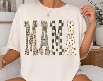 Camiseta Leopard Mama, Regalo para futura mamá, Camiseta para mamá, Regalo de cumpleaños para mamá, Camiseta de la vida de mamá, Regalo para mamá primeriza