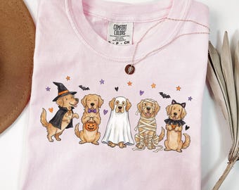 Camiseta de Golden Retriever para Halloween, Regalo para Mamá Golden, Camiseta espeluznante para amantes de los perros, Regalo para Golden Retriever Doodle, Camiseta divertida para Mamá Golden