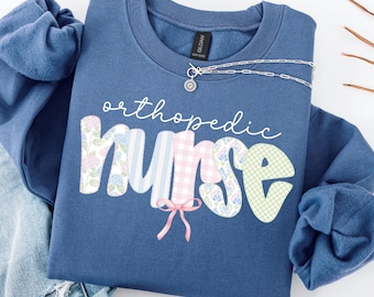 Sweat-shirt d'infirmière orthopédique, cadeaux d'infirmière orthopédique, col rond d'infirmière orthopédique