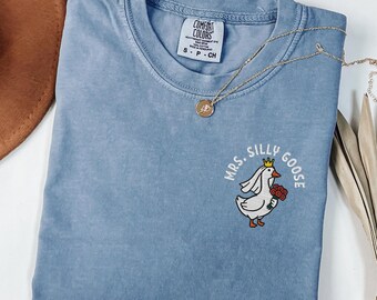 Comfort Colors Embroidered Goose Bride Shirt, Funny Bride Tee