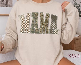 Sudadera Retro Camo Mama, Regalo para Futura Mamá, Suéter para Mamá Cazadora, Regalo de Cumpleaños para Mamá, Sudadera Mom Life, Regalo para Mamá Primeriza
