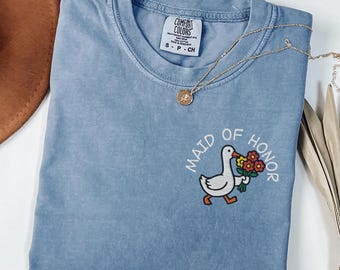 Camisa de dama de honor con bordado de Silly Goose en colores cómodos