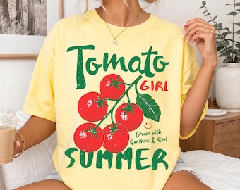 Tomato Girl Summer Shirt, Gardening Gift, Tomato Graphic Tshirt, Aesthetic Tomato Tee, Summer Vacation Outfit