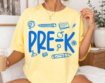 Preppy Pre-K Teacher Shirt, Back To School Gift, School Doodles Preschool Dream Team T-shirt, Preschool Gifts, Prek Team Tee
