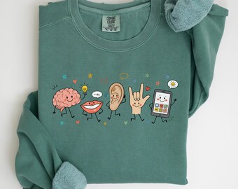 Comfort Colors Speech Therapy Sweatshirt, Doodle Speech Pathologist Sweater, SLP Gift, SLP Crewneck