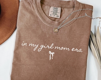 Girl Mom Era Comfort Colors T-Shirt: Coquette Bow Mama Shirt