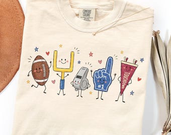 Touchdown Shirt, Game Day Gift, Doodle Football Mom Tshirt, Football Season Tee, Team Spirit Gift