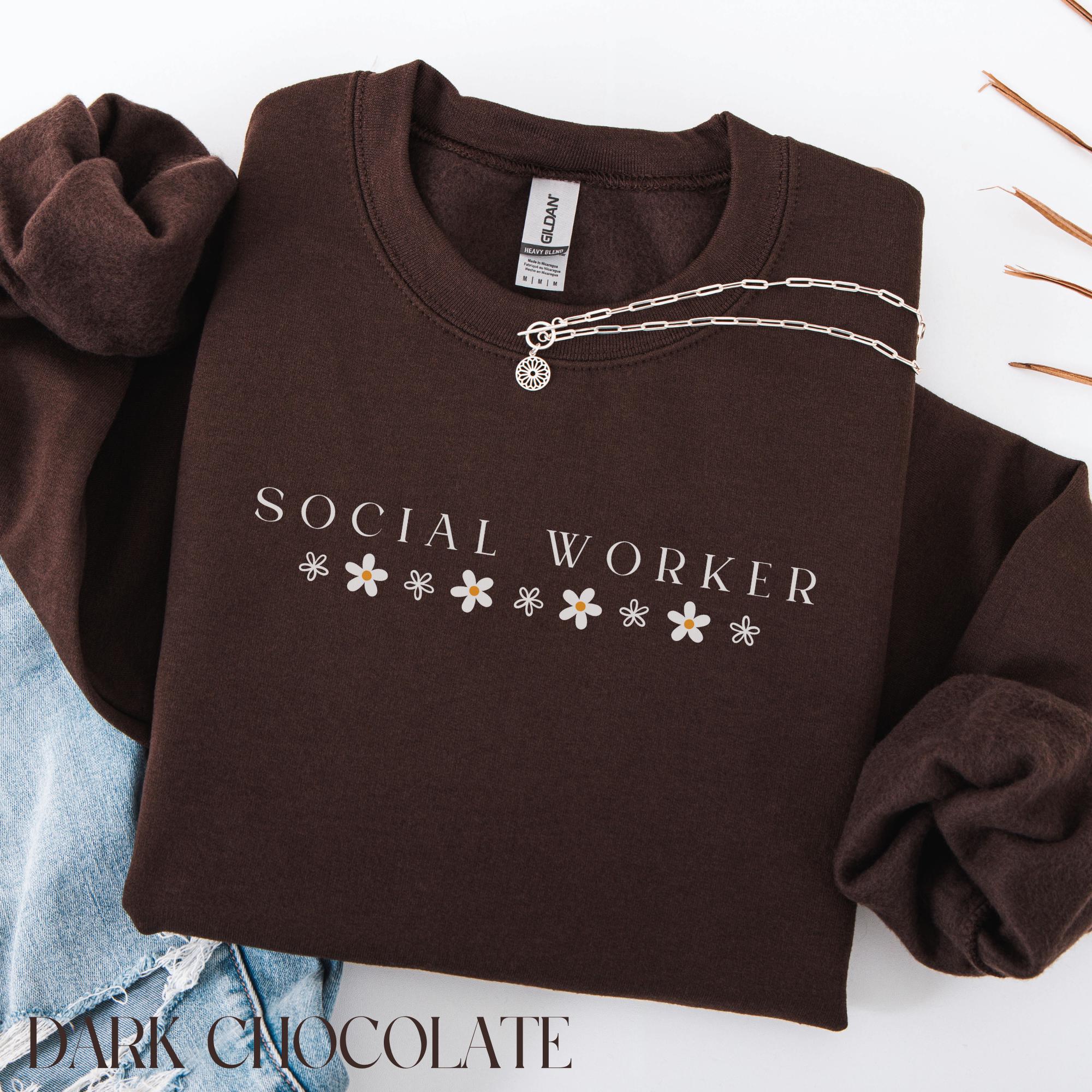 Social Worker Crewneck Sweatshirt: Floral Design, School Counselor