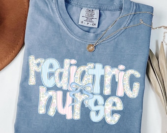 Comfort Colors Pediatric Nurse Shirt, Peds Nurse Gift, Coquette Pediatrician Shirt, Gift For Peds Nurse, Peds Nurse Tshirt, Pediatrics Shirt