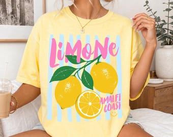 Comfort Colors Retro Lemon Shirt, Citrus Lover Gift, Lemon T-Shirt, Summer Vacation Outfit, Beach Vacation Graphic Tee