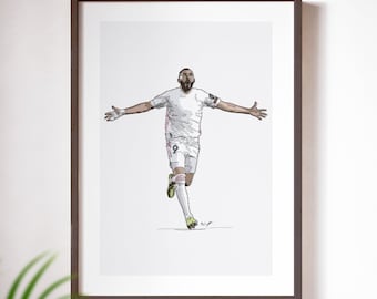 Karim Benzema - Affiche imprimée, Real Madrid