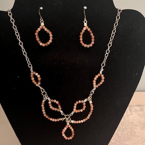Sunstone Necklace Earring Set