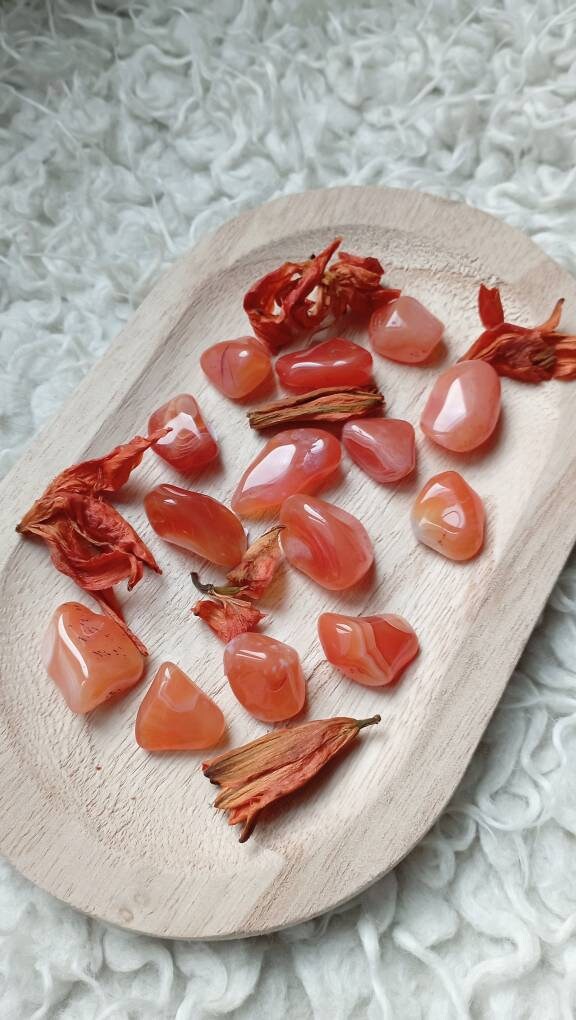 Cornaline Pierre Roulée de Lithothérapie Cornaline Plexus Solaire Joie Créativité Vitalité Apaisemen