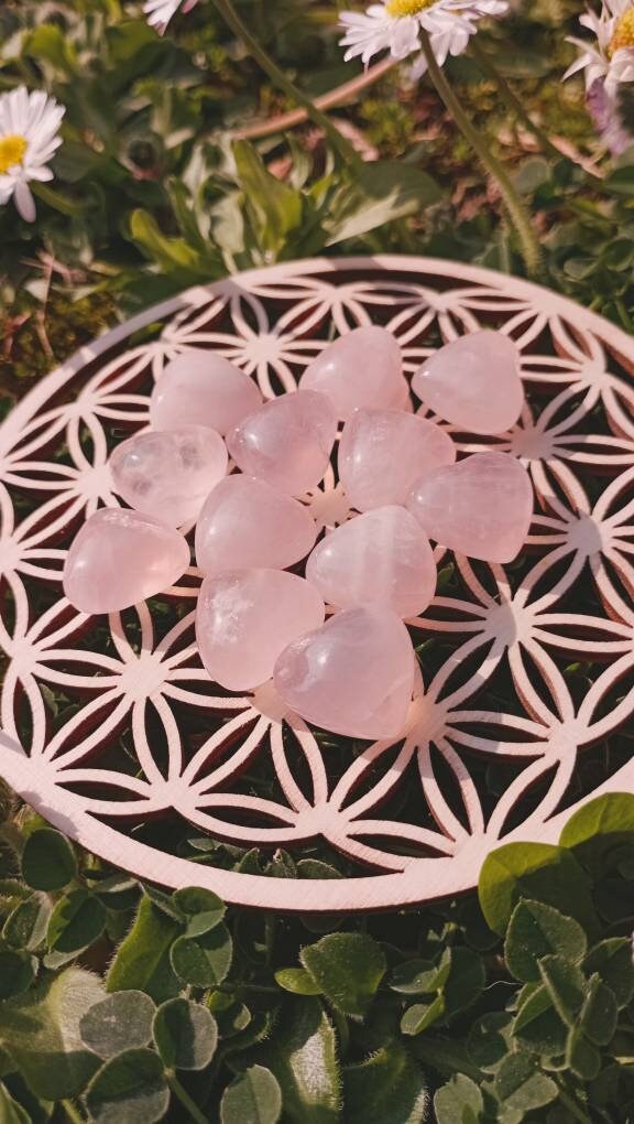 Mini Coeur en Quartz Rose Lithothérapie Bien-Être Minéraux Amour Amitié