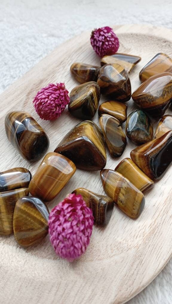 Pierre Roulée Lithothérapie Oeil de Tigre Protection Énergies Négatives Intérieur Bouclier Stones