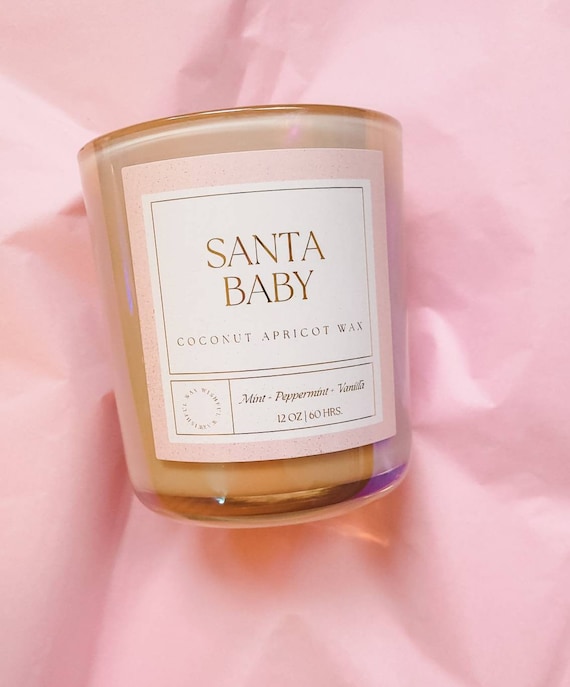 Peppermint Scented Candle Christmas Scented Candles Candles Etsy