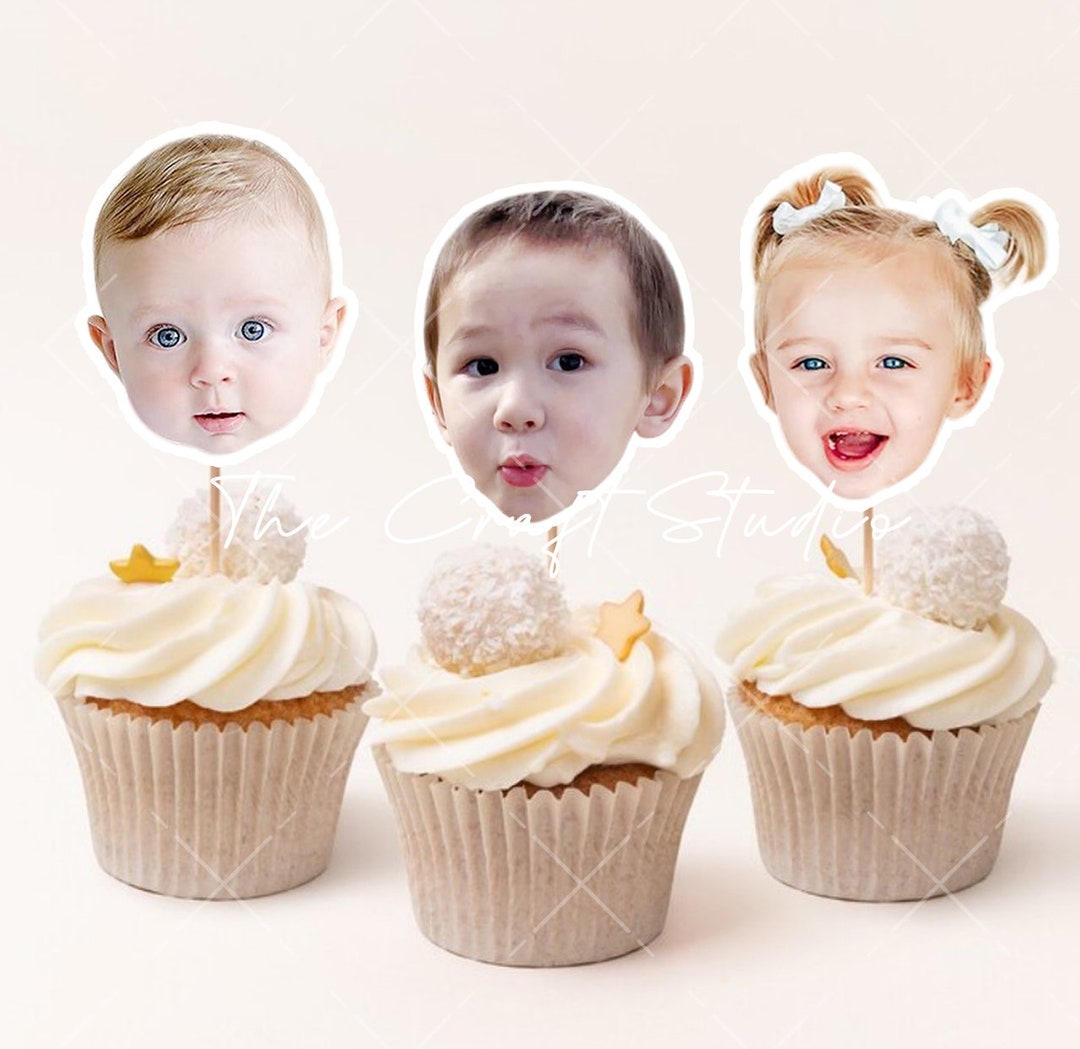 Custom Photo Cupcake Toppers Custom Face Cupcake Toppers Face on A