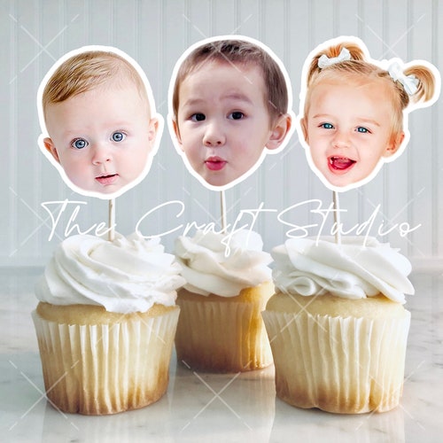 Custom Face Cupcake Toppers Photo Cupcake Toppers 30th Etsy