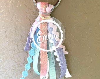 Monogram Bag Charm: Acrylic Tag With Ribbon Tassel - Etsy Australia