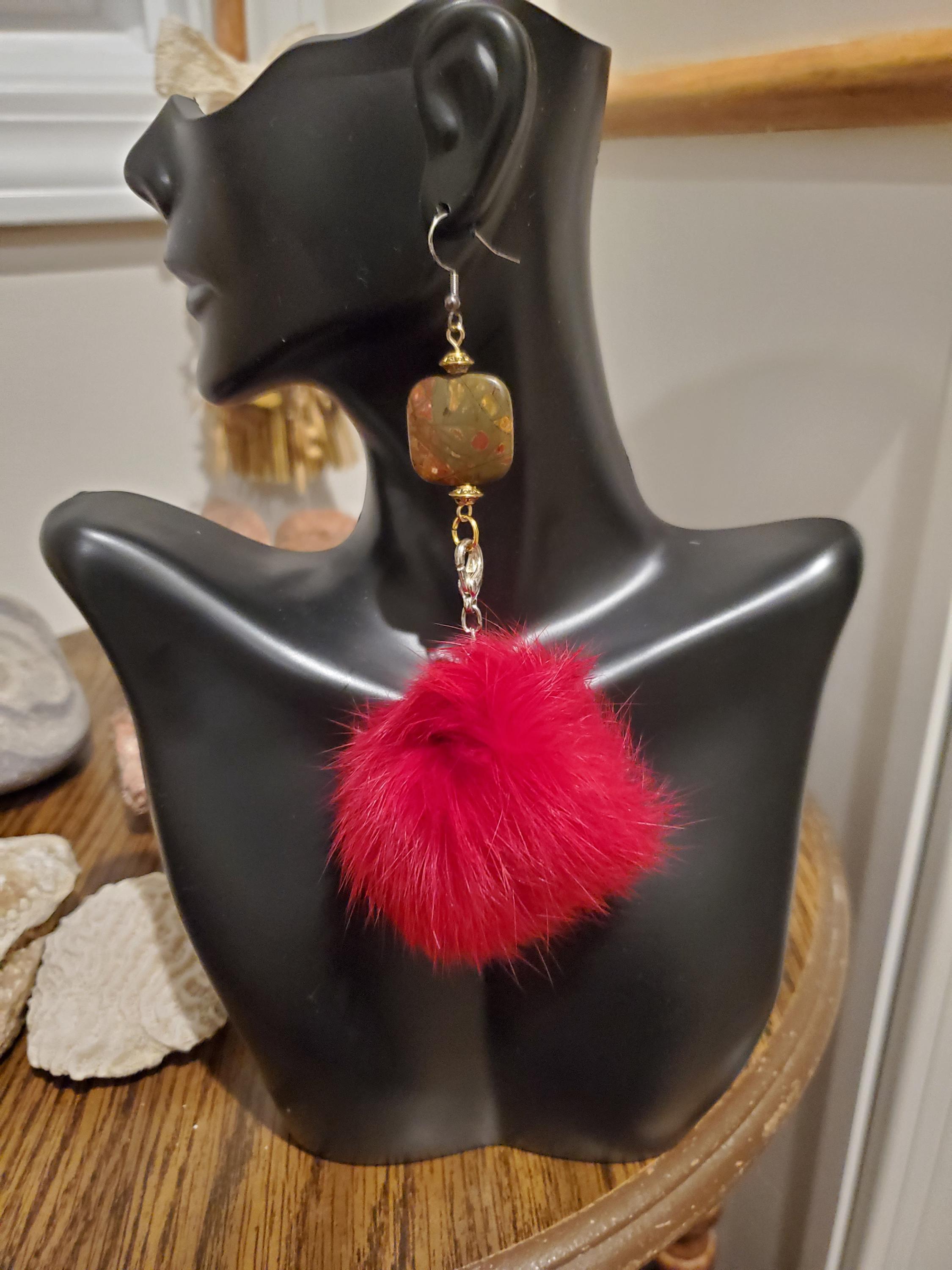Cherry Pom Earrings