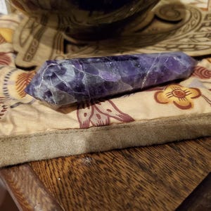 Double terminated amethyst, purple amethyst, double terminated point, carved amethyst point, polished amethyst tower, double terminated,