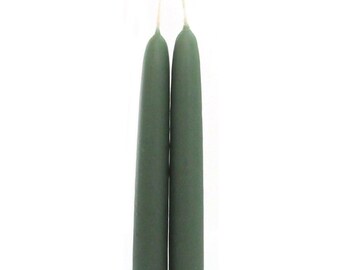 Old-Fashioned Taper Candle Pair (Sage Green)