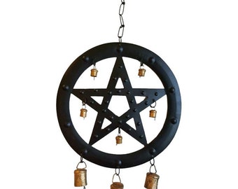 Black Pentagram Wind Chime