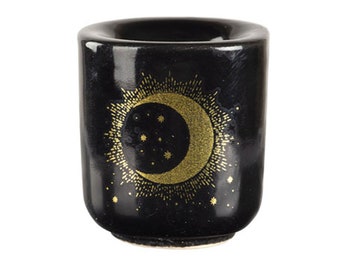 Moon and Stars Ceramic Chime Candle Holder