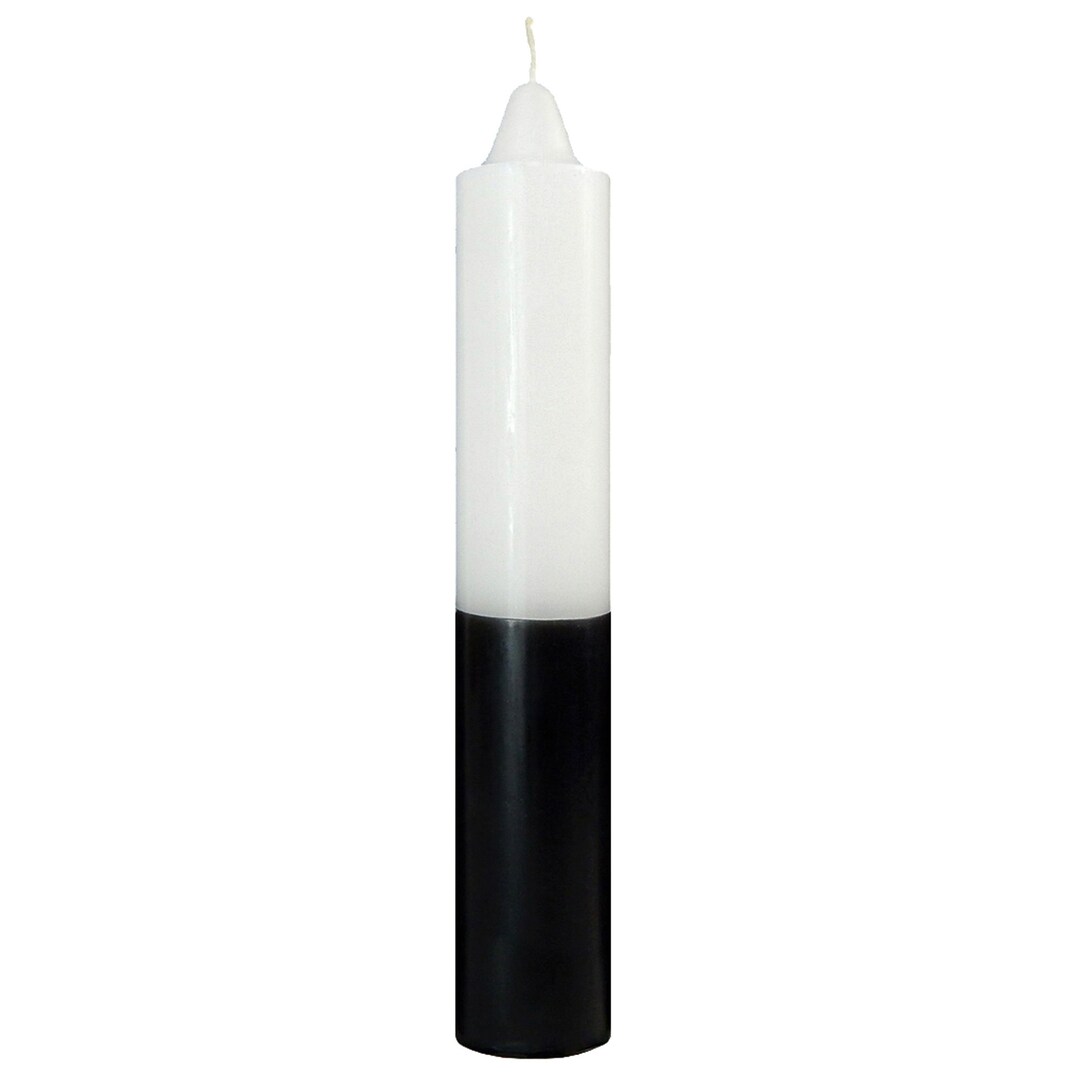 Doubleaction Jumbo Pillar Candle 9 Inches White/black Etsy