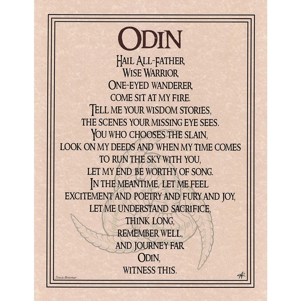 Odin Prayer Poster - Etsy