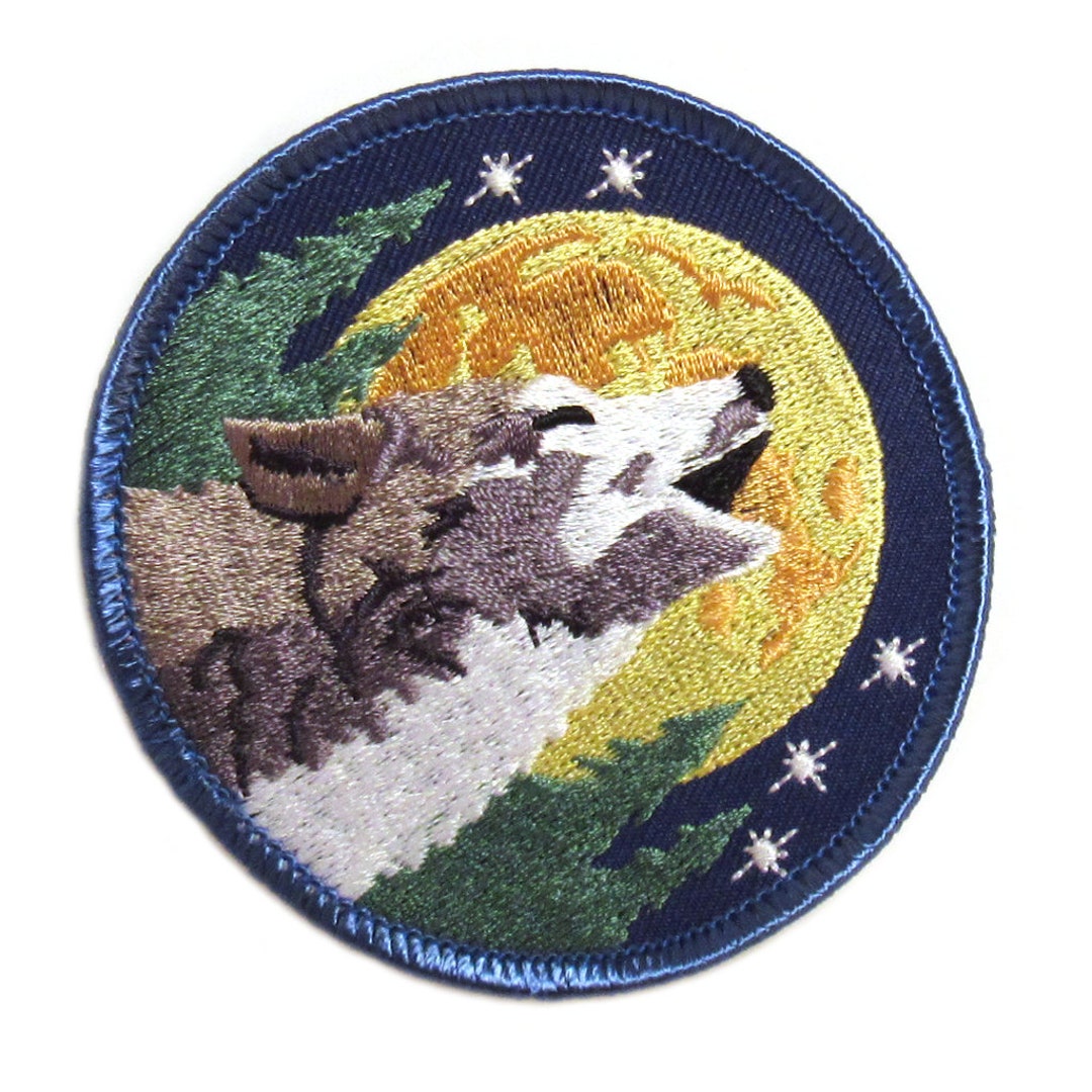 Wolf and Moon Patch - Etsy