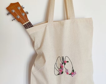 Borsa di tela con manici ricamata a mano. | Cerca Borse e portafogli su  Mooza