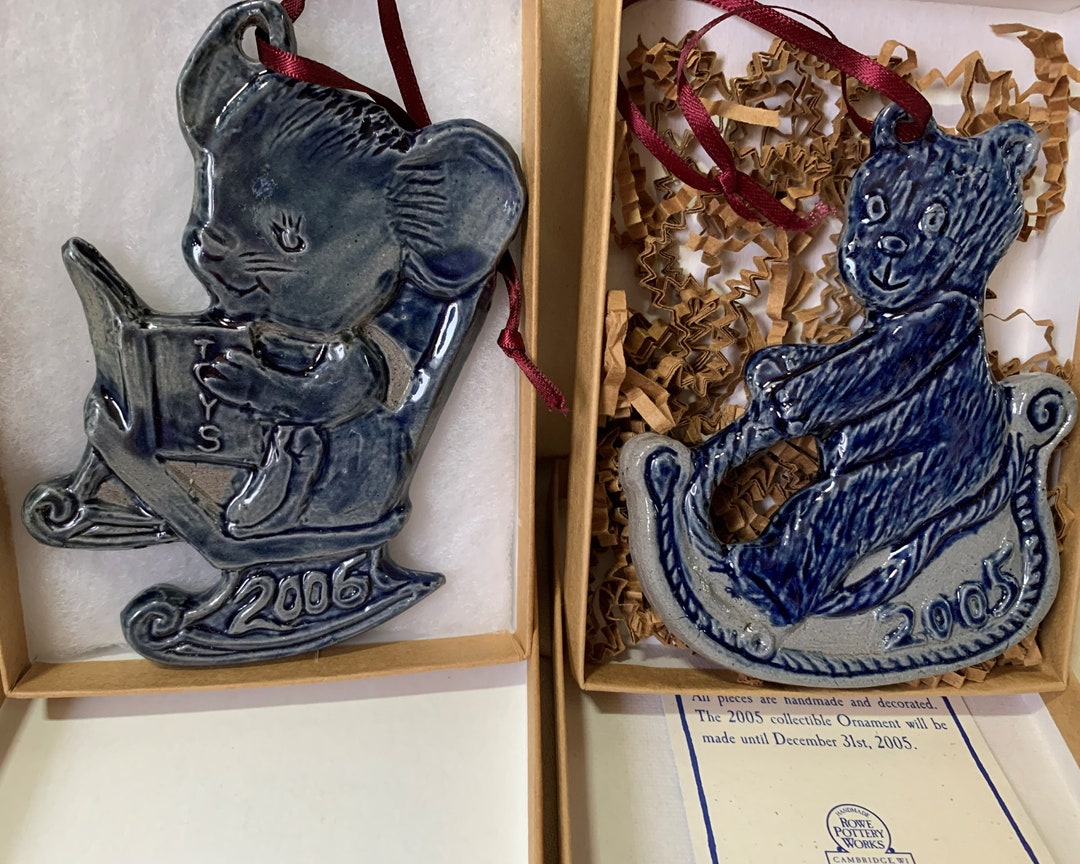 Rowe Pottery Christmas Ornaments Boxed Etsy