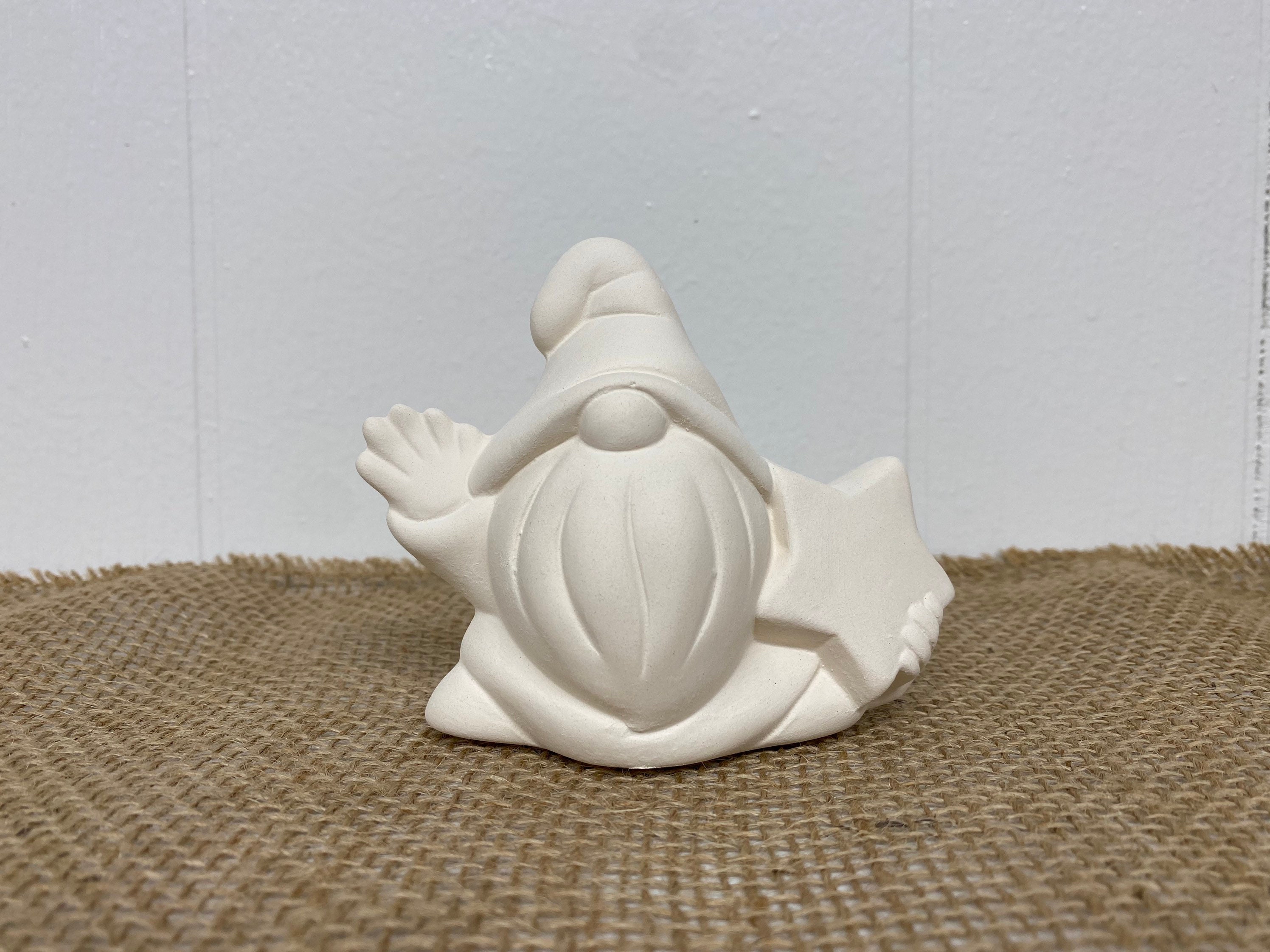 Star Gnome - Ceramic - Ready to Paint - Bisque *read description for size*