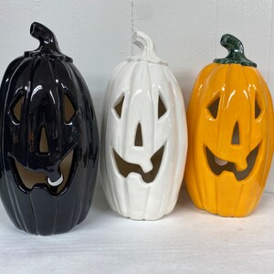 Ceramic Jack o’Lantern - Finished - Tall *read description for size*
