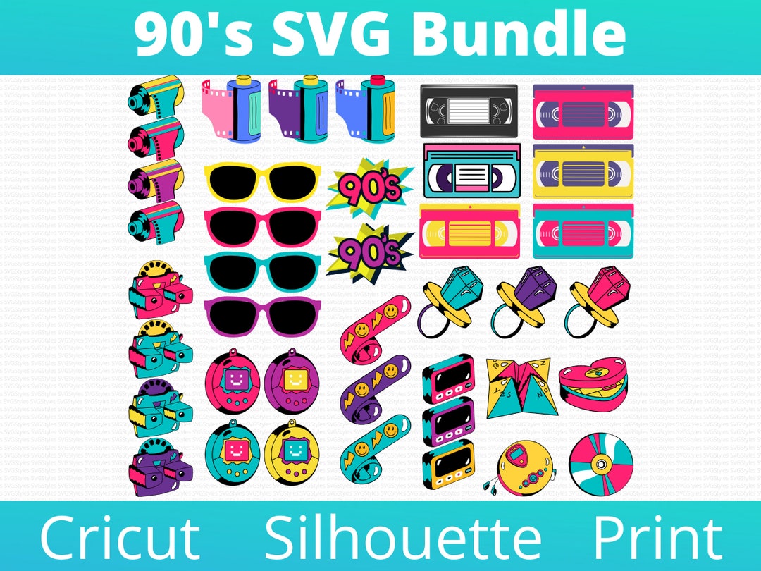 90s Svg, 90s Clipart, Nineties Svg, 90s Retro Svg, 90s Party Svg, 90s ...