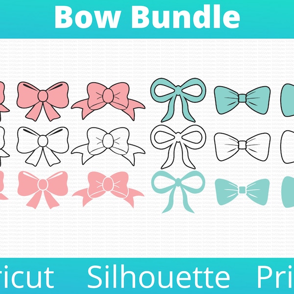 Bow SVG Bundle. Png  Digital Cut Files Cut Out Die Cut | Silhouette Cameo Circut