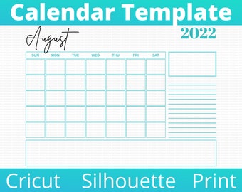 Calendar Month Template SVG PNG  . Months, years, dates are included. Great for Whiteboard, Print, Cricut, Silhouette. Instant Download