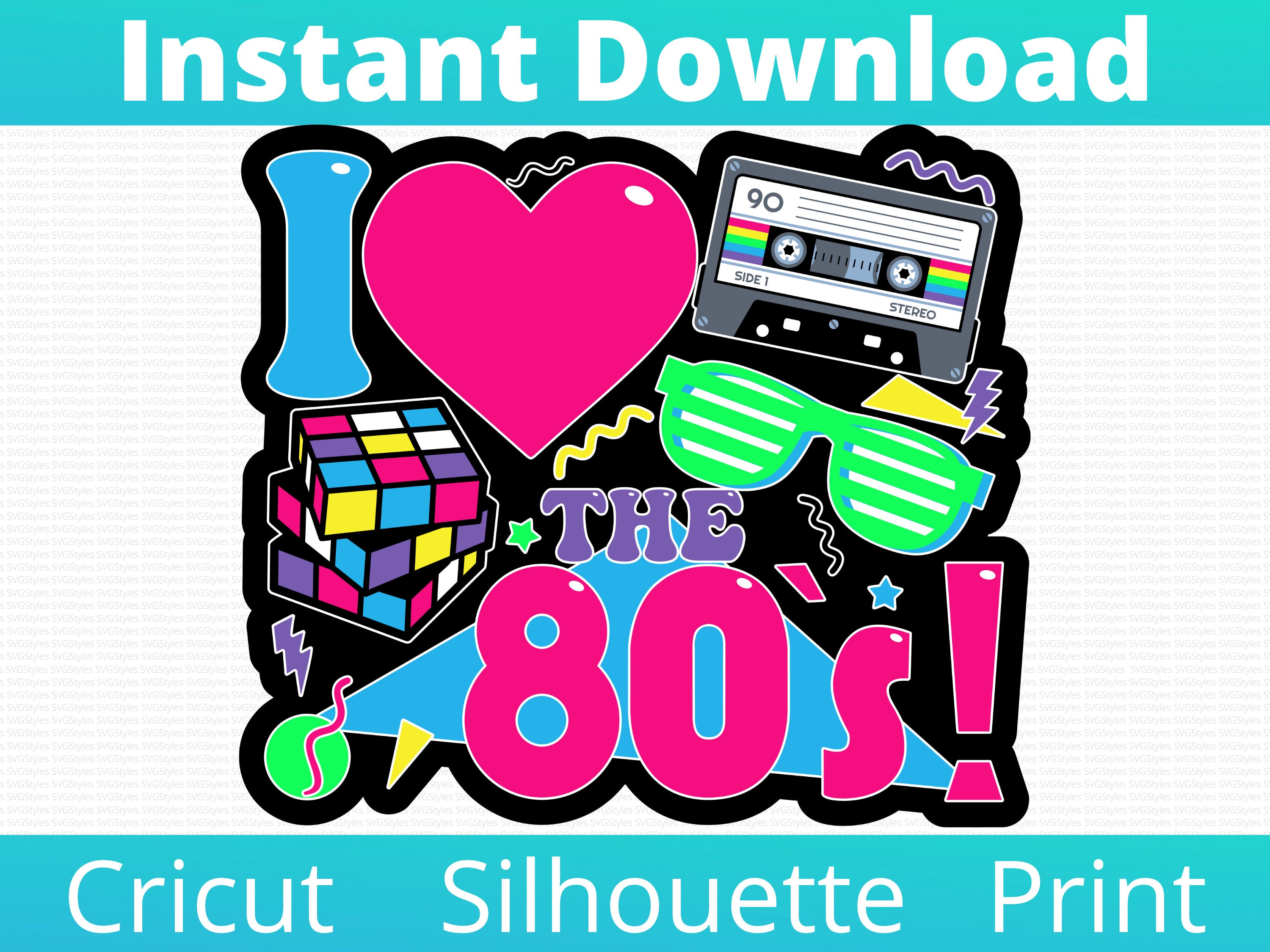 I Love The 80s Svg Eighties Svg 80s Retro Svg 80s Party Etsy Hong Kong ...