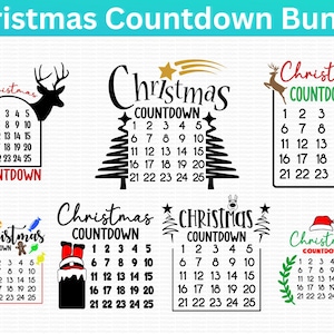 Christmas Countdown SVG PNG Christmas SVG Bundle, Merry Christmas File Digital Download Winter Svg Cut Files Cricut Silhouette Print