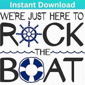 Cruise SVG PNG. We're Just Here To Rock The Boat Svg. Couples Cruise svg. Vacation svg, Cricut Silhouette Cut Files, Printable Iron On
