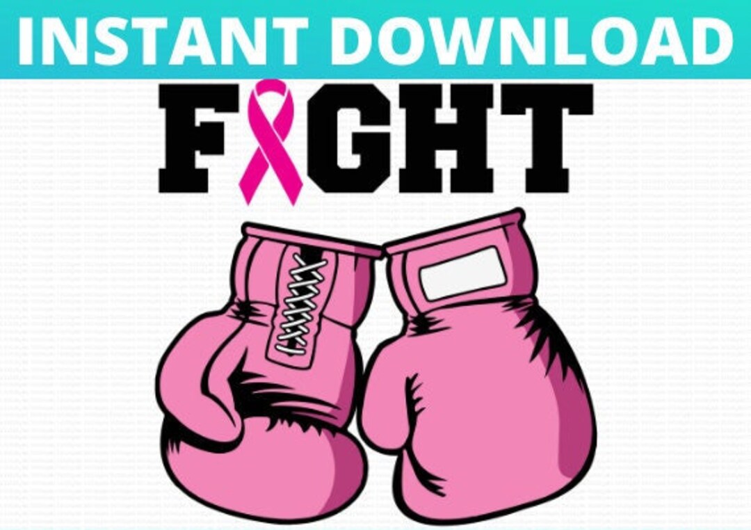 Pink Breast Cancer Awareness Ribbon Boxing Gloves to Fight SVG ...