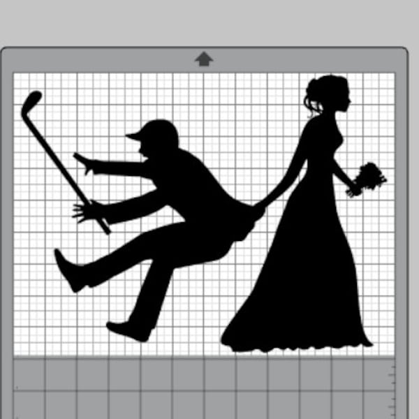 Football Kicker Groom and Holder Bride Wedding Cake Topper - SVG . Instant Download PNG, Cricut, Silhouette, Print