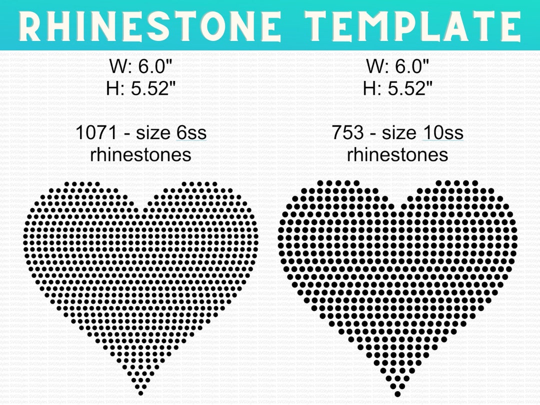 Rhinestone Template SVG Files. Rhinestone Heart Transfer Template