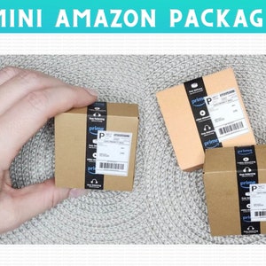 Printable Mini Amazon Package Template With Tape and Label, Miniature Box, Elf Props SVG, Elf ...