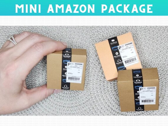 Printable Mini Amazon Package Template With Tape and Label - Etsy